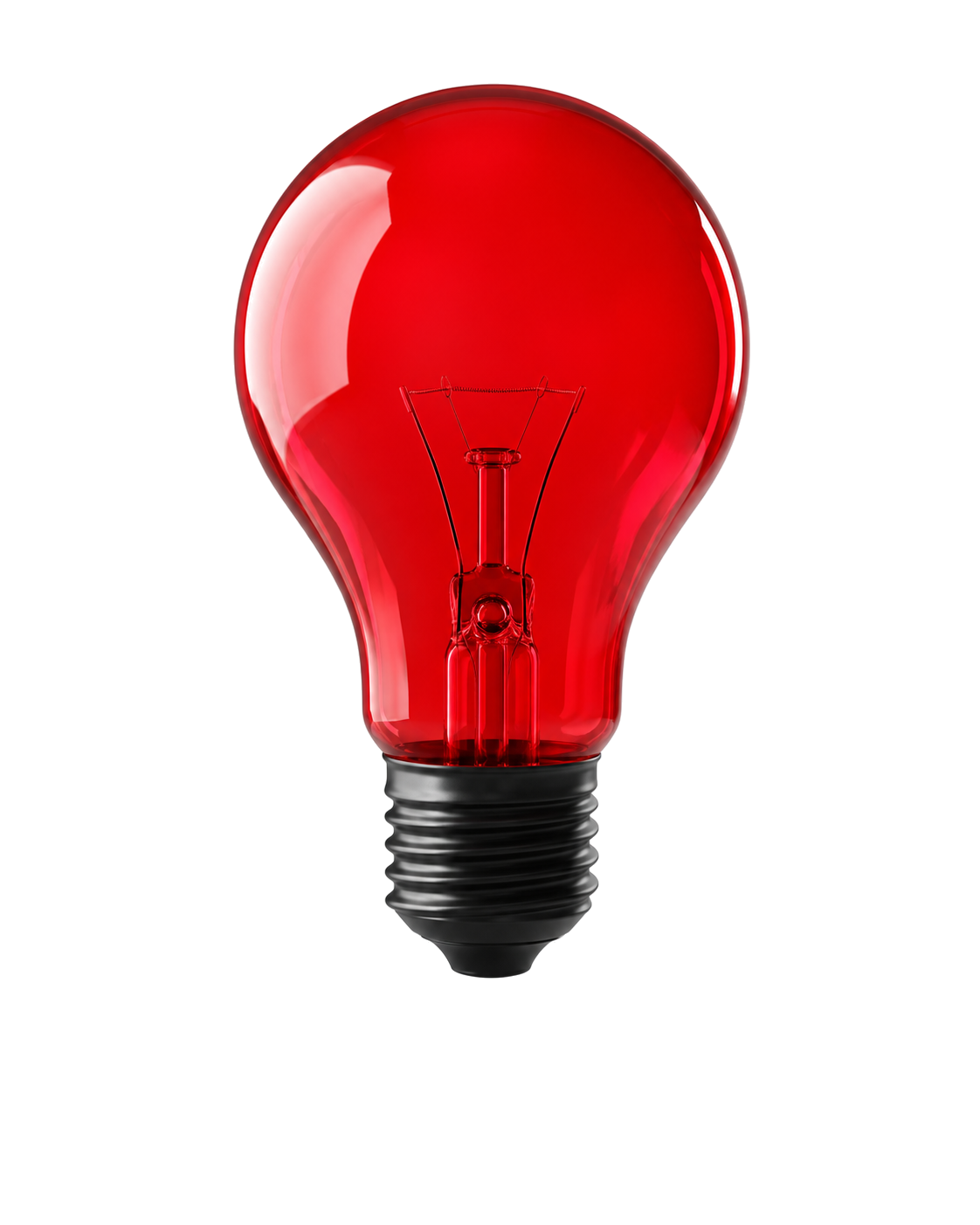 Červená 3D žiarovka ako symbol spoľahlivej elektroinštalácie